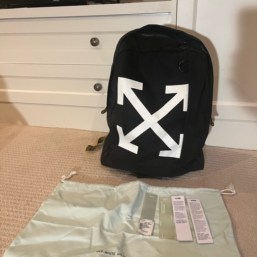 Off-White Black and White Arrow Backpack